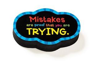 Mistakes Quote Magnetic Whiteboard Eraser - Dry Erase Magnet Tool
