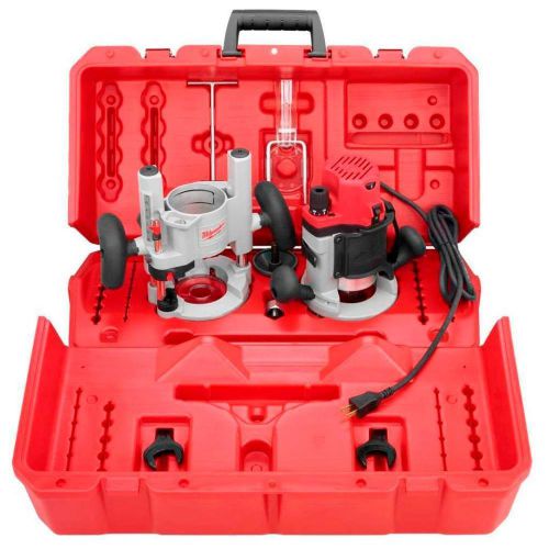 Milwaukee 2-1/4 Max HP EVS Multi-Base Router Kit with Plunge Base BodyGrip Fixed