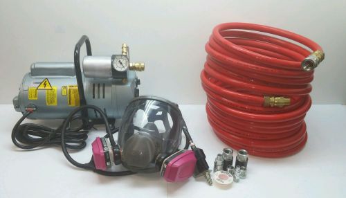 Complete supplied air system mst ambient air pump 3m system w/ hose for sale