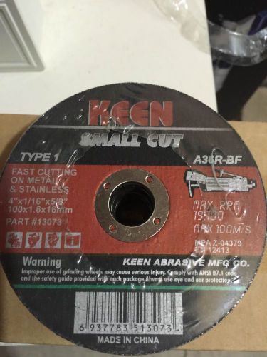 Keen #10373 , 4&#034;x1/16&#034;x5/8&#034; metal/stainless cut off wheel, 10 pack for sale