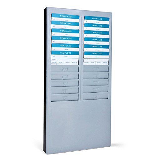 Flexzion 24 Pocket Slots Time Card Rack Wall Mounted Holder Compatible with