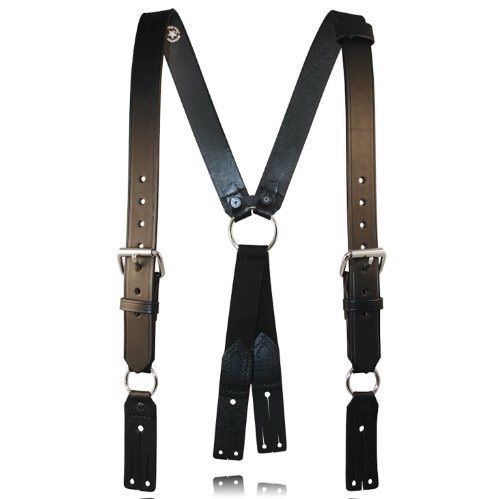 Boston leather 9175 leather firefighter suspenders for sale
