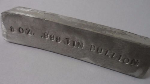 Half Pound .999 Tin Bullion Bar Ingot Raw Material, Jewelers Free Shipping