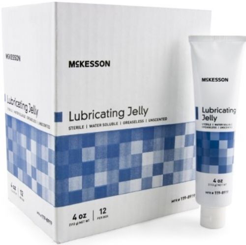 McKesson Sterile Lubricating Jelly, 4oz Tubes, CASE OF 12, Frag/Alcohol/Dye Free