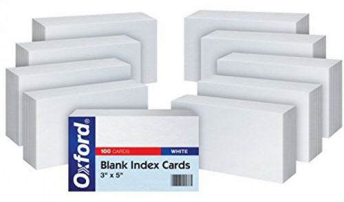 Oxford Blank Index Cards, 3 X 5 , White, 10 Packs Of 100 (30)