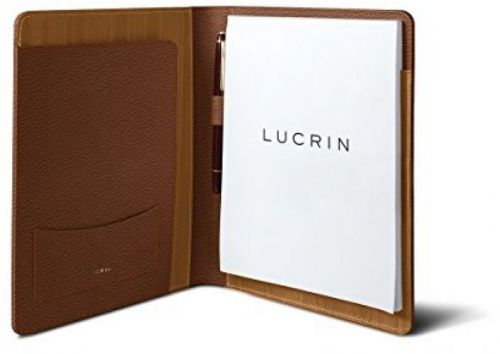 Lucrin - A5 Document Wallet - Tan - Granulated Leather