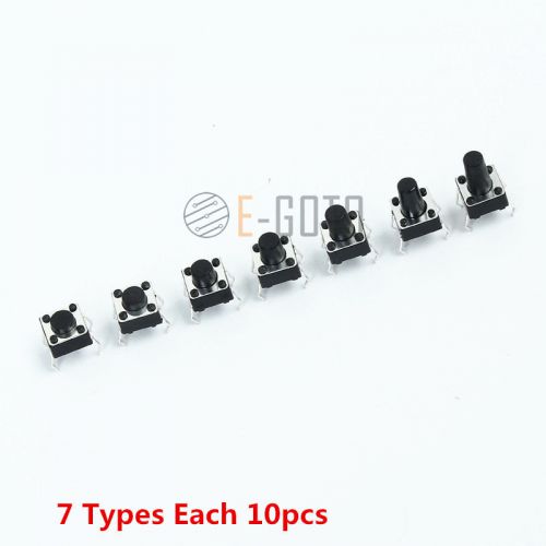 Horizontal button touch switch 6*6*4.3/5/6/7/8/9/10 precise 7 types each 10pcs for sale