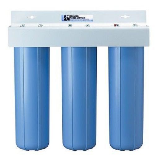 Triple big blue 20&#034; scale preventive water filters system 1&#034; for sale