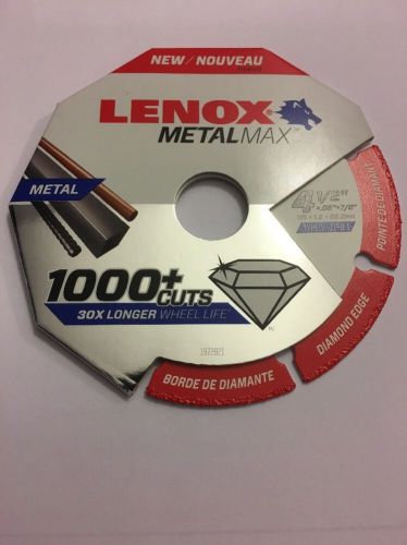 LENOX 1972921 4-1/2&#034; x .05 x 7/8&#034; MetalMax Diamond Edge  Cutoff Wheel Metal Max