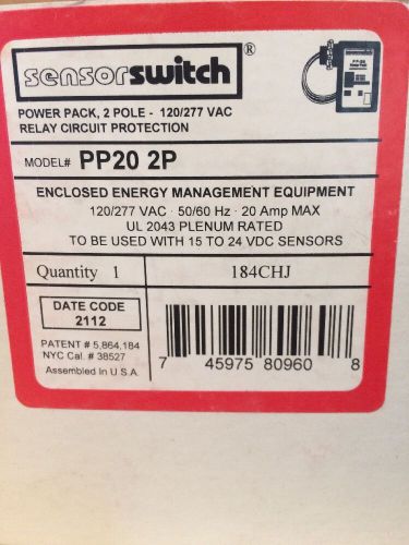 Sensor switch pp20 2p  power pack 2 pole 120/277vac relay circuit protection for sale
