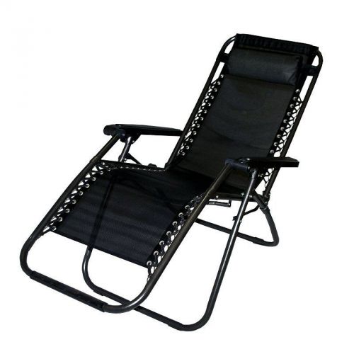 ALEKO Outdoor Patio Foldable Chaise-longue Leisure Chair Black Color