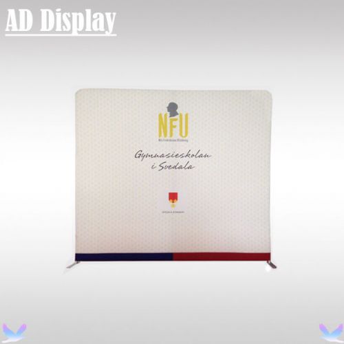 8ft*7.5ft Straight Tension Fabric Backwall Display With Single Side Print Banner