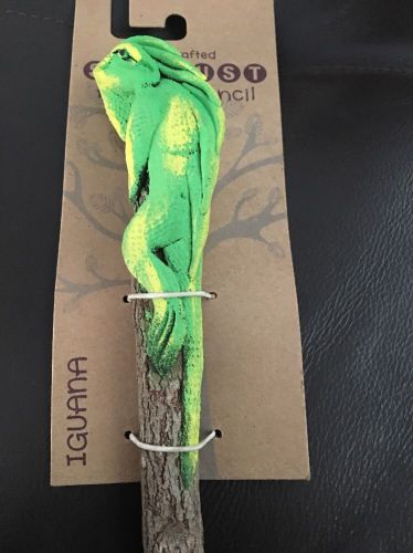 Sawdust Wood Hand Carved Animal Head Pencil  Iguana