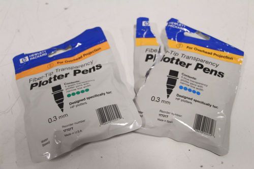 *2 Packs* New Hp Fiber-Tip Paper Plotter Pens 0.3mm 17727T 17731T Blue Green