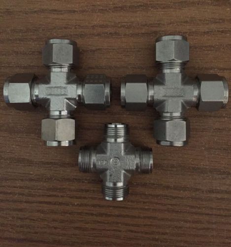 Parker Tubing Stainless Steel 1/2&#034; Union Cross Fittings