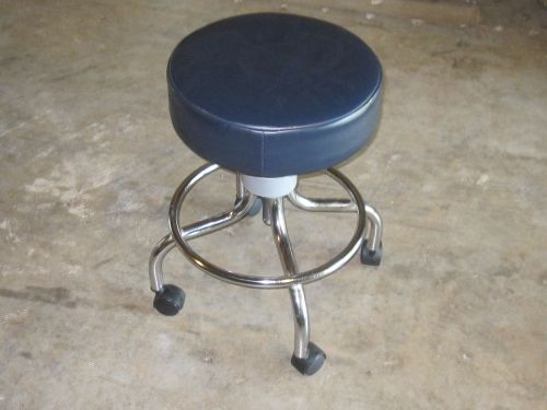Clinton 2102 Chrome Base Exam Rolling Stool w/ Foot Rest