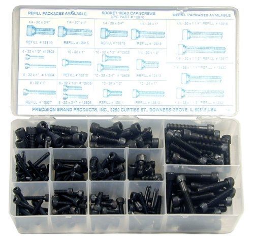 Small parts alloy steel socket cap screw assortment with internal hex drive (190 for sale