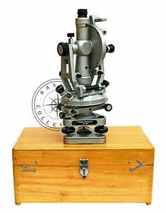 20 Seconds Brass Theodolite With Wood Box Transit Alidade Surveying Instrument