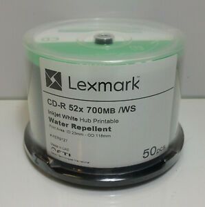Lexmark CD-R 700MB 52X DataLifePlus White Inkjet Printable - 50pk Spindle