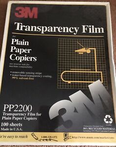 NEW 3M Transparency Film for Plain Paper Copiers SEALED PP2200 100 sheets