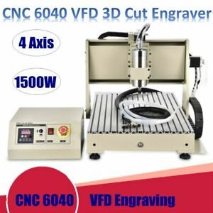 USB 4 Axis CNC 6040 Router Engraver 1500w Metal Carving Drilling Milling Machine