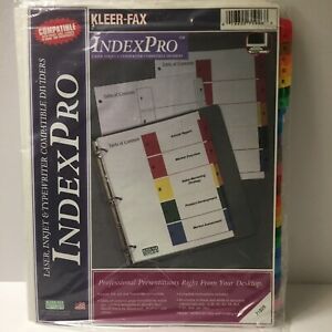 KLEER-FAX IndexPro. Laser, Inkjet &amp; Typewriter Compatible Dividers