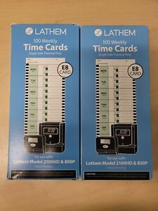 200 2 PacksLathem Weekly Thermal Print Time Cards, Single Sided, Time 9 200