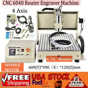 4 Axis Router CNC 6040 Engraver Machine USB Engraving Drilling Carving 1500W