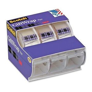 Scotch Gift Wrap Tape With Refillable Dispensers- 3 Rolls
