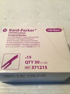 50 Bard-Parker 371215 Stainless Steel Surgical Blades, Sterile in Sealed Box #15