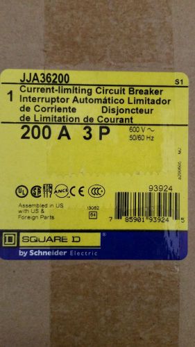 Square D JJA36200 Circuit Breaker, 200 Amp, 600 Volt, 65 kAIR, I-Line, NEW