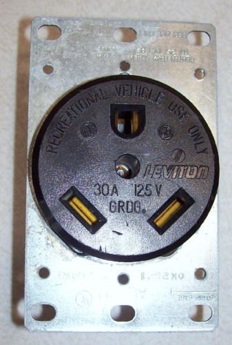 Nwob  leviton 30 amp 125 volt recreational vehicle use only plug-in socket for sale