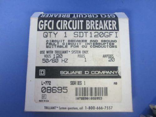 SQUARE D TRILLIANT GFCI CIRCUIT BREAKER CAT#SDT120GFI 20A/120V/1POLE *NIB*