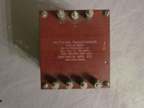 VINTAGE RAYTHEON UX-9246 A RECTIFIER TRANSFORMER TUBE RADIO AMP PROJECT