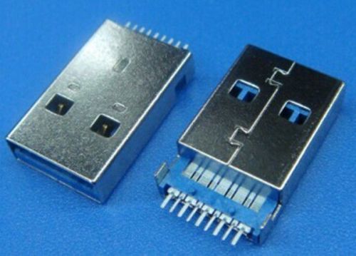 5 pcs USB 3.0 Type-A Male 9 Pin SMD 2 Pin DIP PCB installation Plug Connector