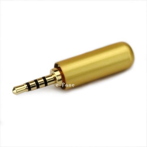2.5mm 4 Pole Male Repair headphone Plug Jack Metal Audio Soldering Cover Gold