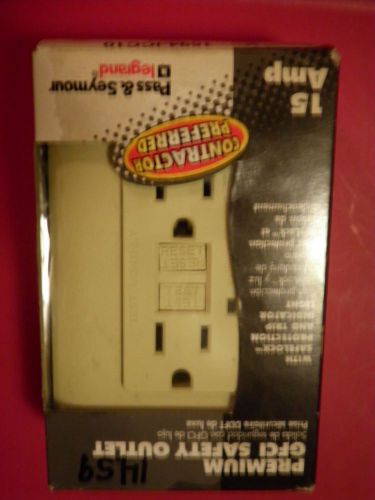 New n package Safe Lock 15 amp GFCI safety outlet ivory and trip indicator light