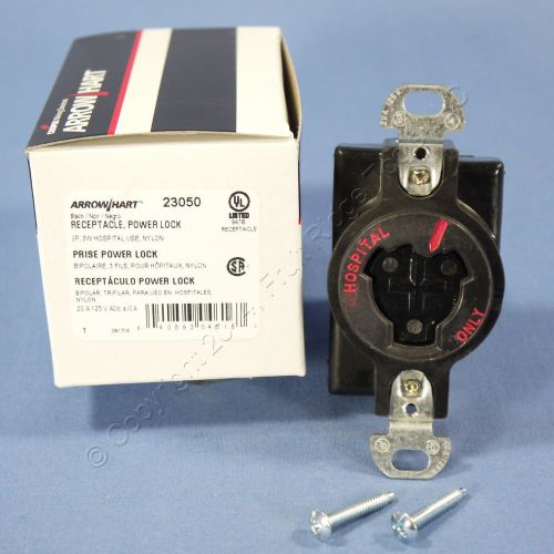 Cooper black hospital grade power-lock receptacle outlet 20a 125v 5-20r 23050 for sale