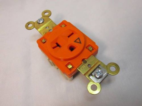 New nib hubbell ig5461 ac receptacle nema 6-15/20 female orange isolated ground for sale