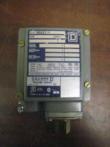 Square D Class 9012  Type GAW-5 Industrial Pressure Switch FREE SHIPPING