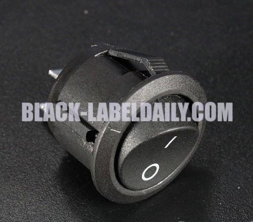5Pcs Mini Round Black 2 Pin SPST ON-OFF Rocker Switch Button USA SELLER