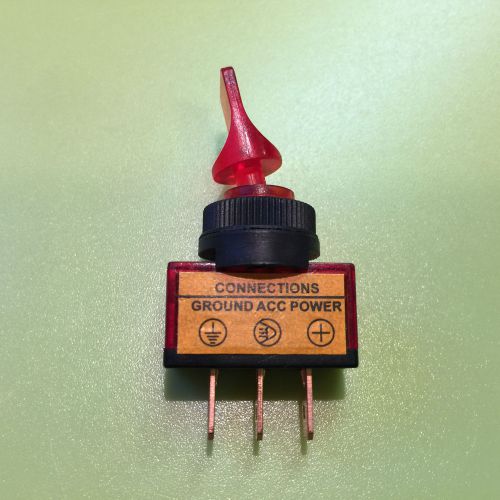 TOGGLE SWITCH  12V 20A ** RED ** ILLUMINATED  ON / OFF 12mm DASH / PLATE MOUNT