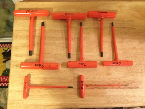 Cementex insulated t- handle metric allen wrench set for sale