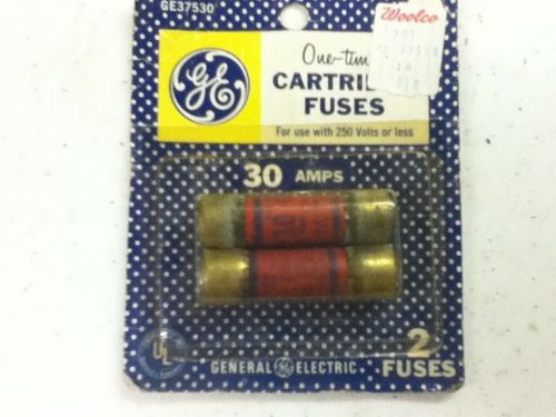 30 AMP Cartridge Fuses ONE TIME 250 VOLTS NOS IN ORIGINAL PACKGE GE37530 H130