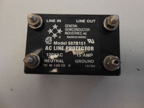 GENERAL SEMICONDUCTOR INDUS. MOD#587B151 AC LINE PROTECTOR 120V 15 A