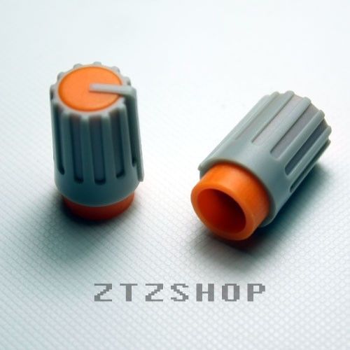2 x Knob Grey with Orange Mark for Potentiometer Pot- ZTZSHOP- Free Shipping
