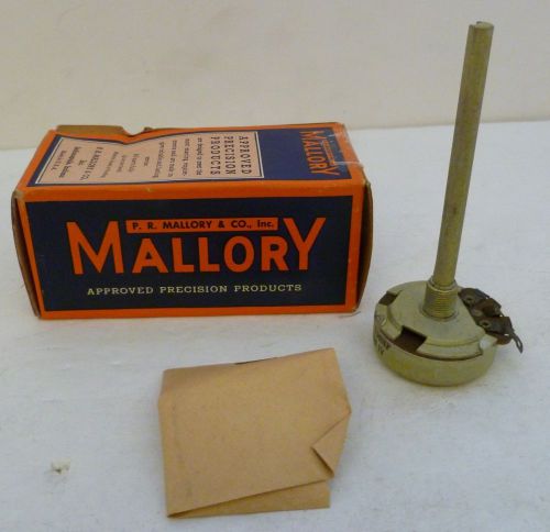 Mallory Pot Y50MP Carbon 50M IV, 3&#034; Shaft 1/4&#034; D, Includes Box &amp; Nut Vintage NOS