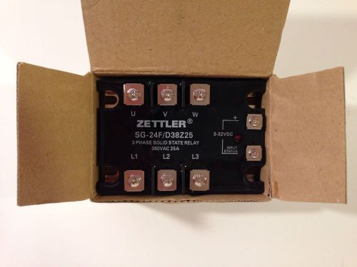 Relay. Zettler Sg-24f/d38z25 3 Phase Solid State Relay 380 Vac 25a 3-32vdc