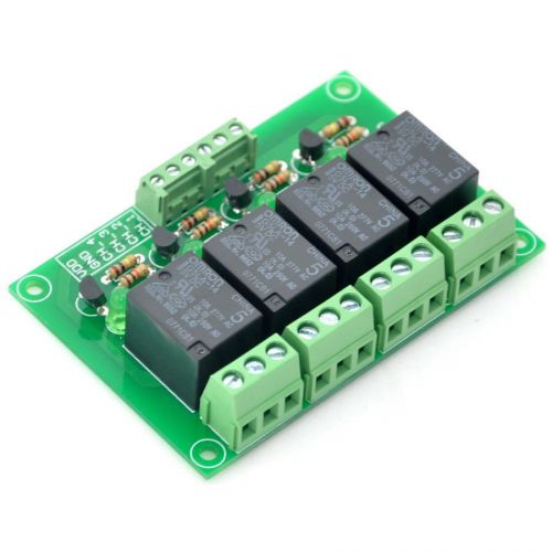 4 SPDT Power Relay Module, OMRON Relay, 5V Coil, 10A 277VAC / 30VDC.