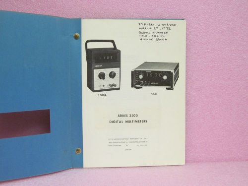 Hickok Manual Series 3300 (3300A, 3301) Digital Multimeters Instr. Man. w/Schem.